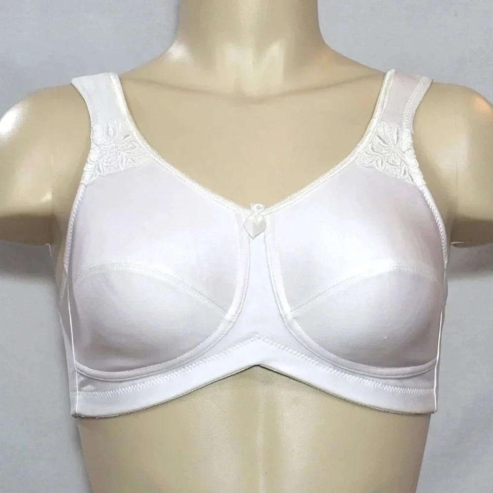 Amoena 2153 Kelly Soft Cup Pocketed Wire Free Bra 34B White  Excellent Pre-owned